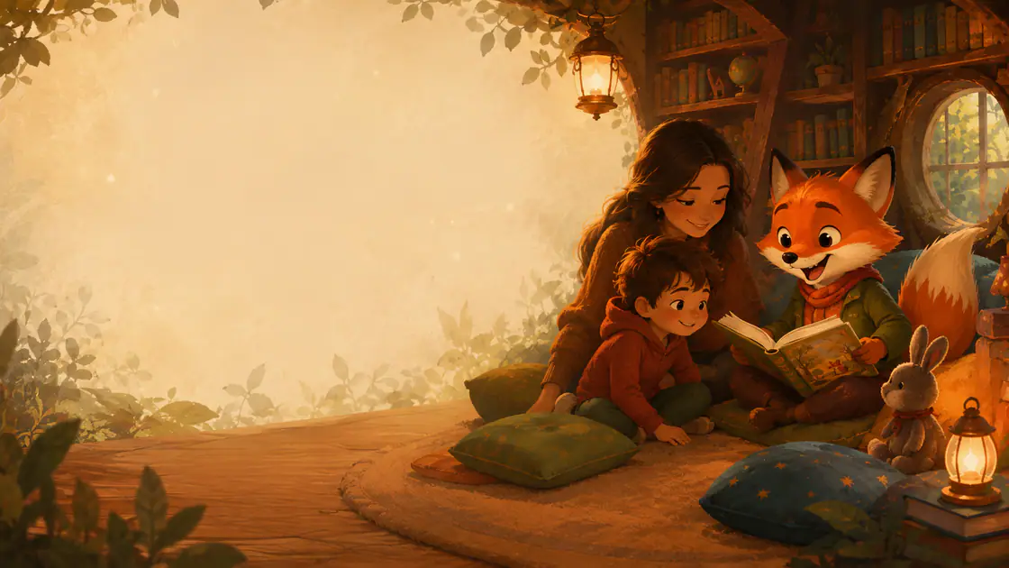A warm shared-reading moment with an illustrated Marty Talefox story