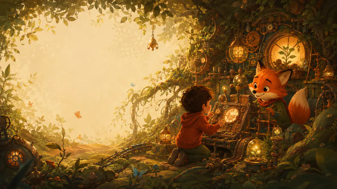 Meruni sharing a richly illustrated story in a hidden library